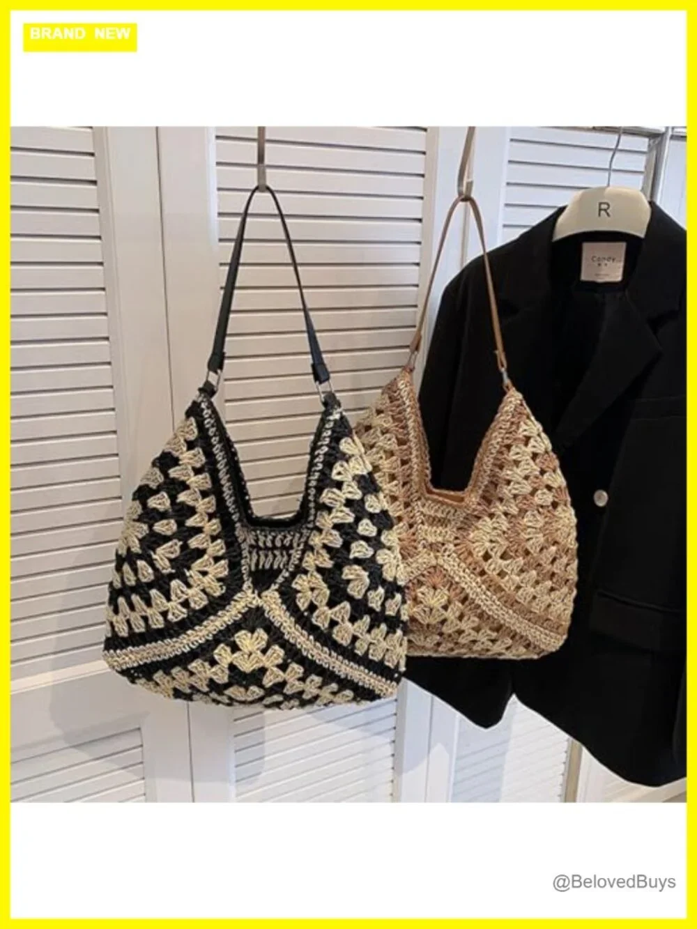 Straw Hobo Bag for Women Boho Woven Beach Purse Large Summer Tote Lining